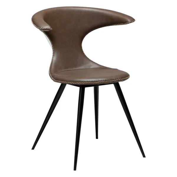 Flair Dan-Form Esszimmerstuhl PU-Kunstleder braun.