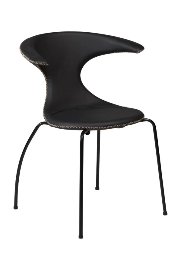 Flair Esszimmerstuhl Echtes Leder schwarz.