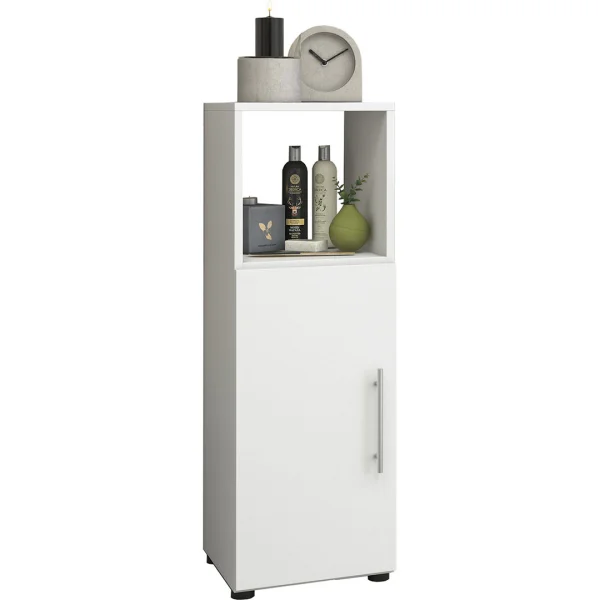 Flandu Badschrank halbhoch halb hoch Weiß.