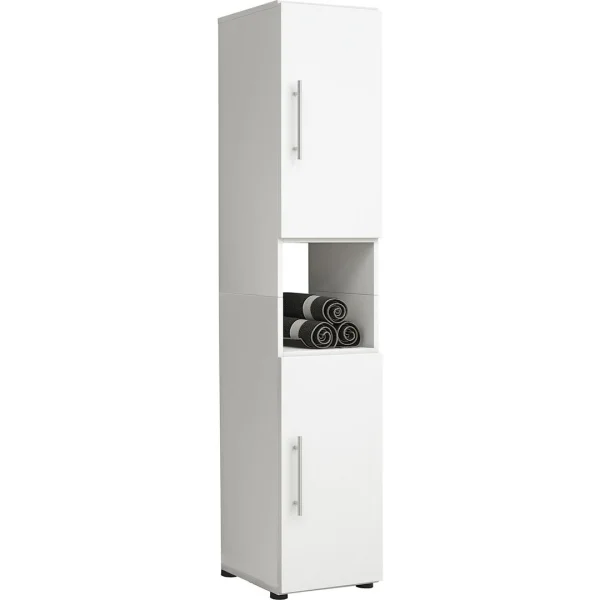Flandu Badschrank hoch hoch Weiß.