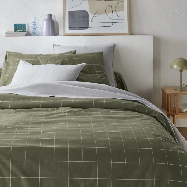 Flanell-bettbezug Charlie Khaki 260 x 240 cm