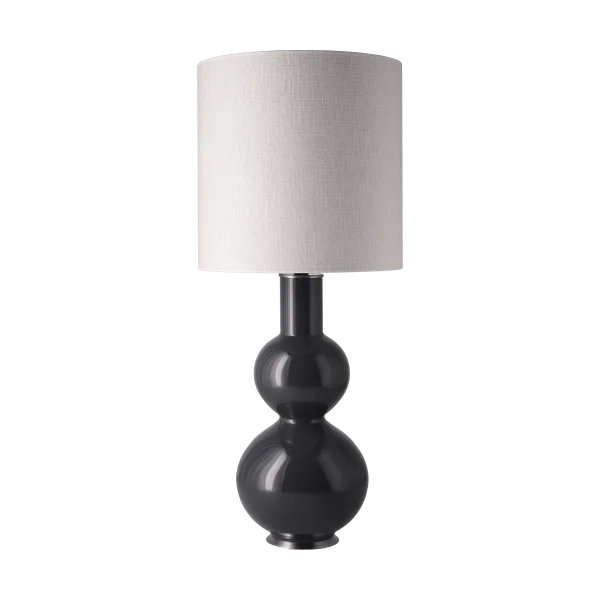 Flavia Lamps Augusta Tischleuchte grauer Lampenfuß Babel Beige M