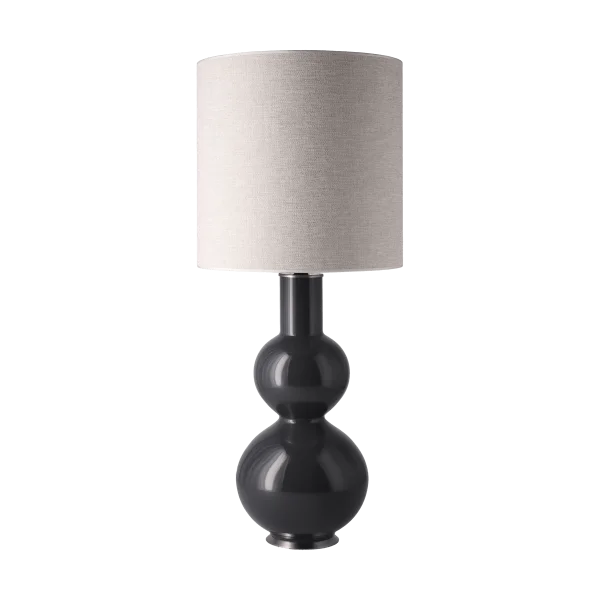 Flavia Lamps Augusta Tischleuchte grauer Lampenfuß London Beige M