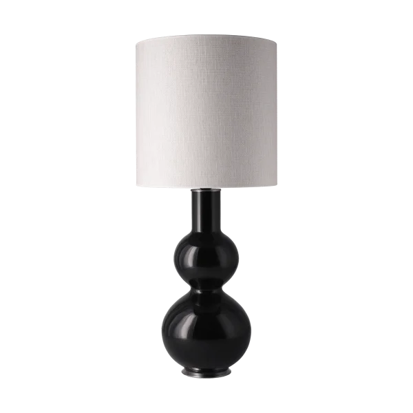 Flavia Lamps Augusta Tischleuchte schwarzer Lampenfuß Babel Beige M