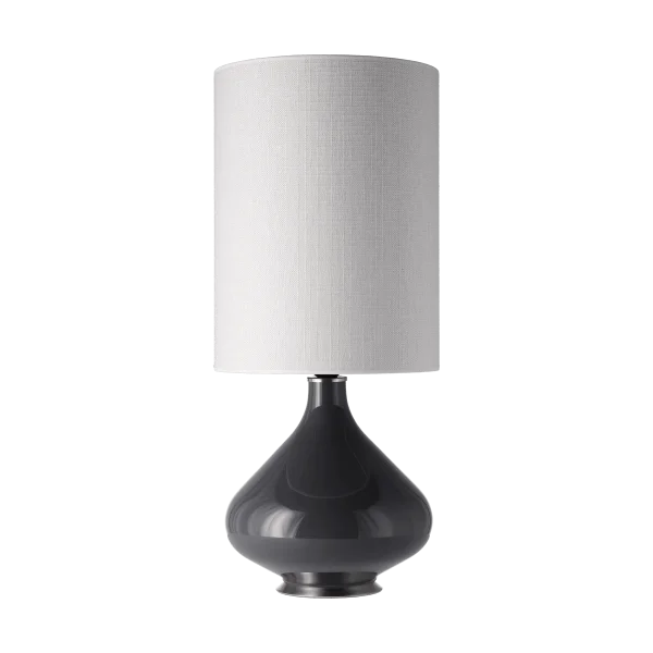 Flavia Lamps Flavia Tischleuchte grauer Lampenfuß Babel Beige L