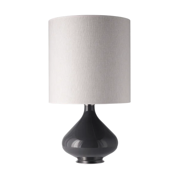 Flavia Lamps Flavia Tischleuchte grauer Lampenfuß Babel Beige M