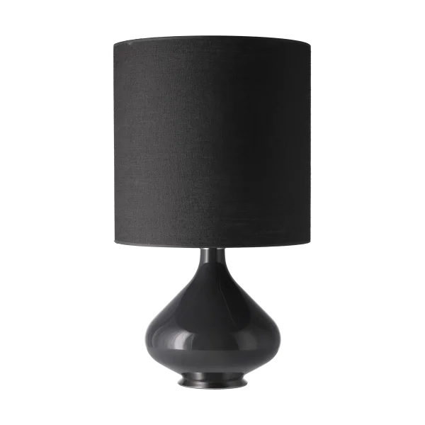 Flavia Lamps Flavia Tischleuchte grauer Lampenfuß Lino Negro M