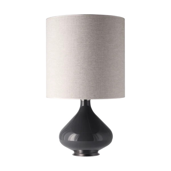 Flavia Lamps Flavia Tischleuchte grauer Lampenfuß London Beige M