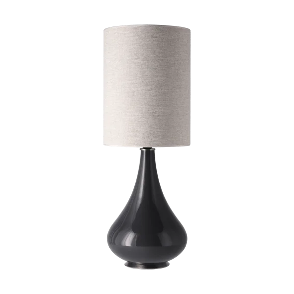 Flavia Lamps Renata Tischleuchte grauer Lampenfuß London Beige L