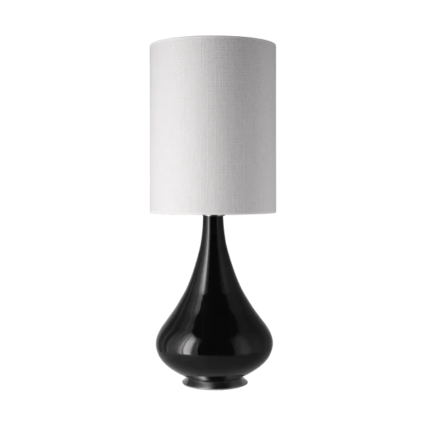 Flavia Lamps Renata Tischleuchte schwarzer Lampenfuß Babel Beige L