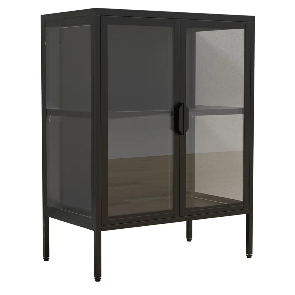 FlokaS Vitrinenschrank 2 Türen schwarz.