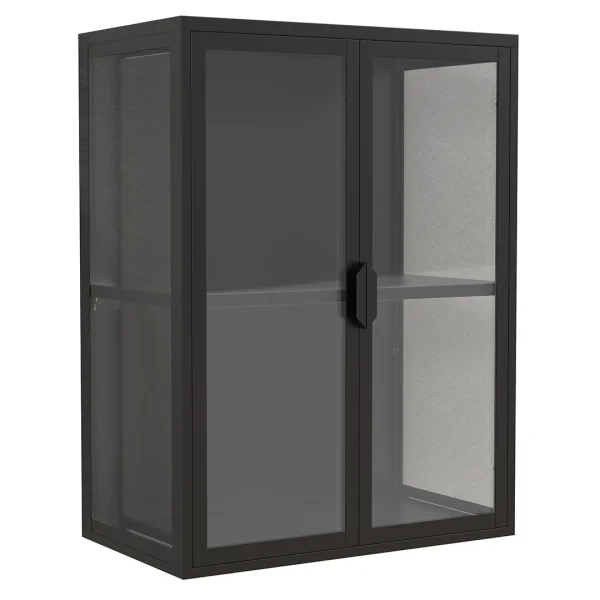 FlokasVM Vitrinenschrank wandhängend 2 Türen schwarz.