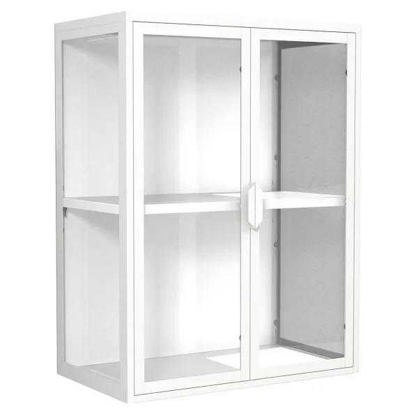 FlokasVM Vitrinenschrank wandhängend 2 Türen weiß.