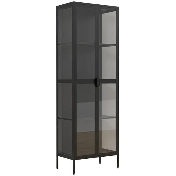 FlokaXXL Vitrinenschrank 2 Türen schwarz.