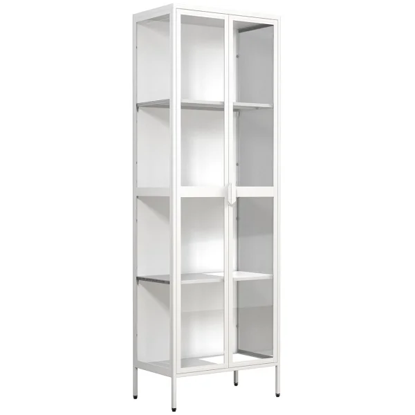 FlokaXXL Vitrinenschrank 2 Türen weiß.
