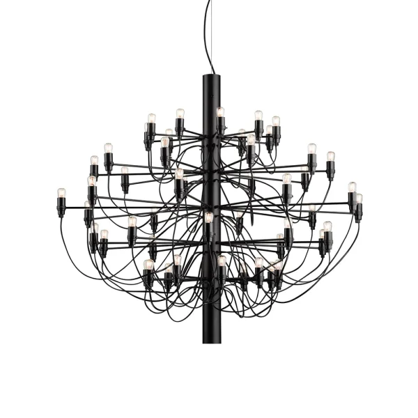 Flos 2097 Sarfatti Kronleuchter LED Mattschwarz 50 Lampen