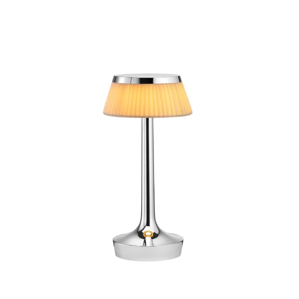 Flos Bon Jour Unplugged Tischleuchte Chrome-fabric