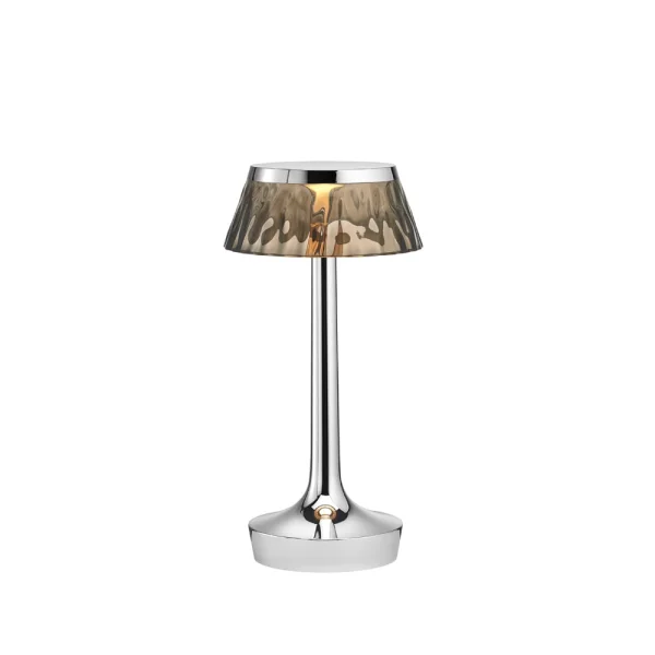 Flos Bon Jour Unplugged Tischleuchte Chrome-fumée