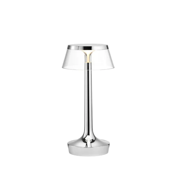 Flos Bon Jour Unplugged Tischleuchte Chrome-transparent
