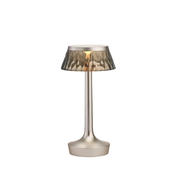Flos Bon Jour Unplugged Tischleuchte Matt chrome-fumée