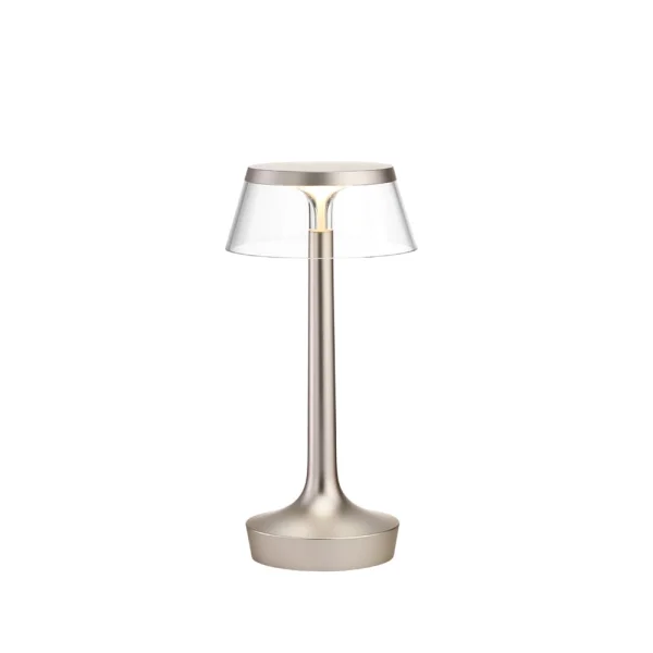 Flos Bon Jour Unplugged Tischleuchte Matt chrome-transparent