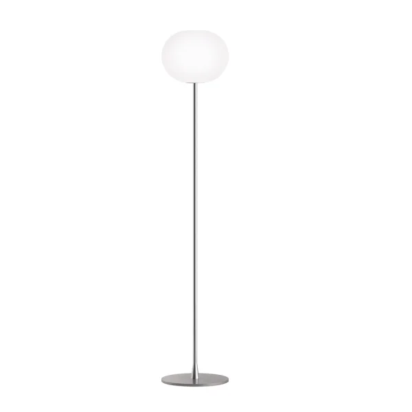 Flos Glo-ball F2 Stehleuchte Weißes Opalglas-mattes Silbergestell