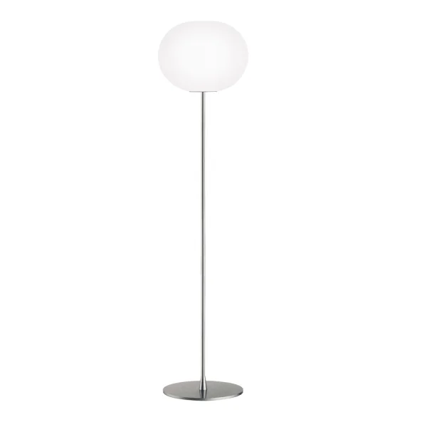 Flos Glo-ball F3 Stehleuchte Weißes Opalglas-matt Silbergestell