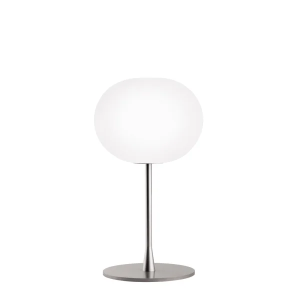 Flos Glo-ball T1 Tischleuchte Vitt opalglas-matt silverstativ -> Weißes Opalglas-mattes Silbergestell