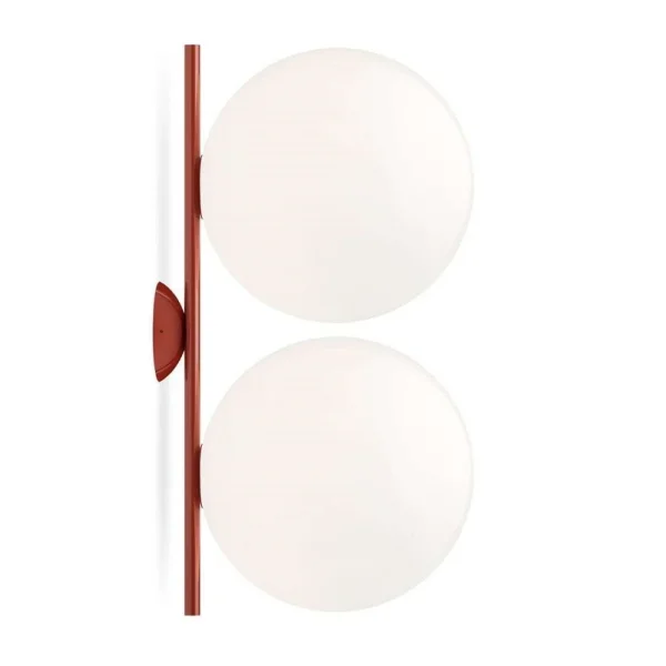 FLOS - IC C/W2 Double Deckenleuchte/Wandleuchte Burgundy