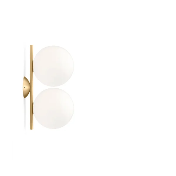 Flos IC lights C/W1 Double Wandleuchte Messing gebürstet-opalglas