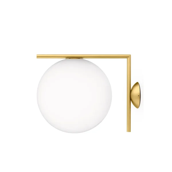 Flos IC lights C/W1 Wandleuchte Messing gebürstet-opalglas