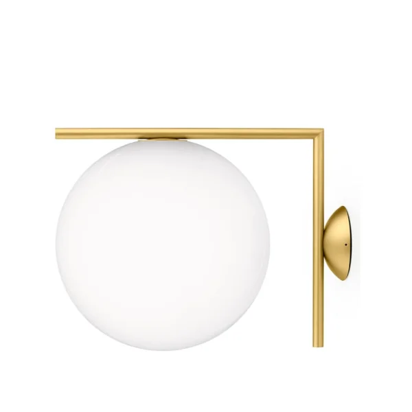 Flos IC lights C/W2 Wandleuchte Messing gebürstet-opalglas