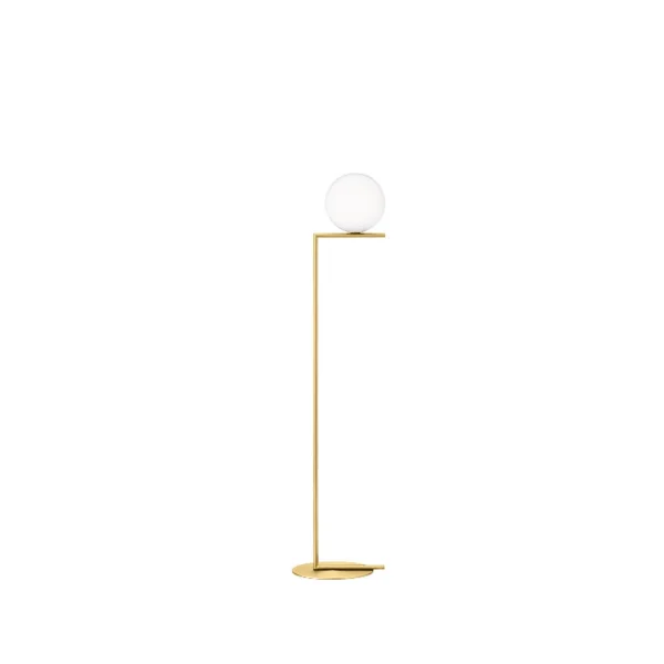 Flos IC lights F1 Stehleuchte Messing gebürstet-opalglas