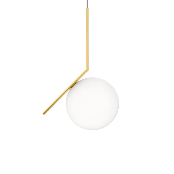 Flos IC lights S2 Pendelleuchte Messing gebürstet-opalglas