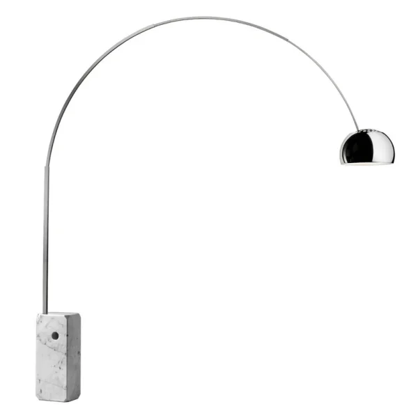 FLOS - LED-Bogen-Stehlampe Arco, chrom, Höhe 240 cm