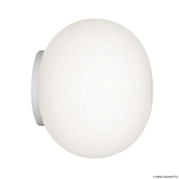 FLOS - Mini Glo-Ball Spiegellampe/Wandlampe, weiß/opal