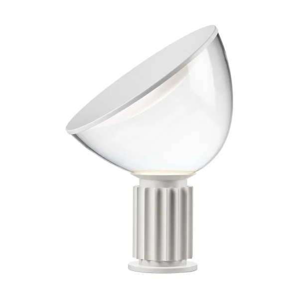 Flos Taccia Small Tischleuchte LED 48,5 cm Mattweiß-Glaskuppel