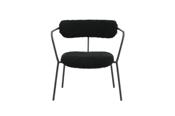 Fluffy Sessel teddy Stoff schwarz.