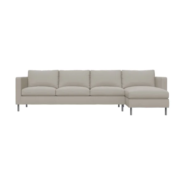 Fogia Alex 3-sitzige Sofa Chaise Lounge rechts Stoff Hiro Sand-aluminiumbein