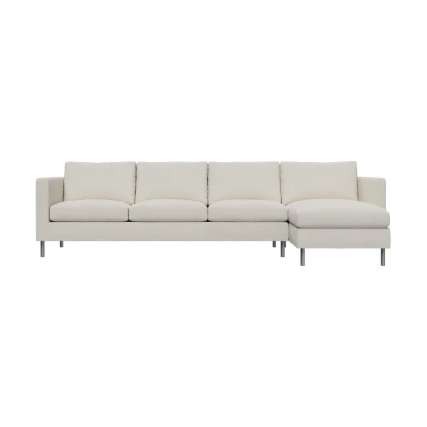 Fogia Alex 3-sitzige Sofa Chaise Lounge rechts Stoff Hiro White-aluminiumbeine