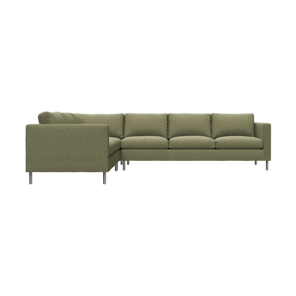 Fogia Alex Ecksofa Stoff Hiro Lightgreen-aluminiumbein