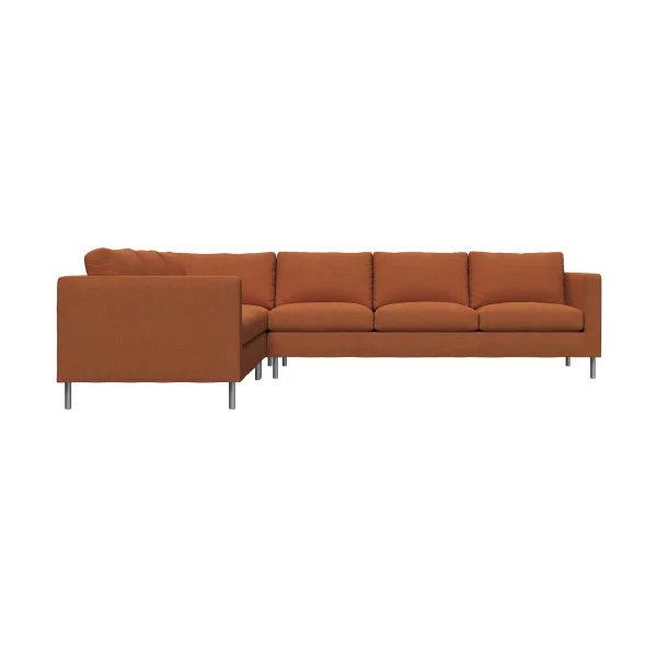 Fogia Alex Ecksofa Stoff Hiro Rustred-aluminiumben