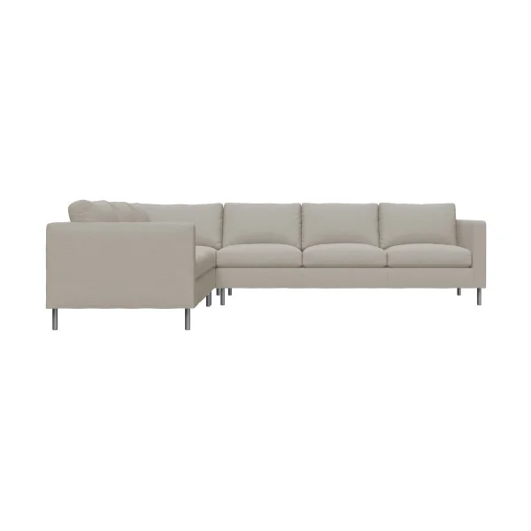 Fogia Alex Ecksofa Stoff Hiro Sand-aluminiumben