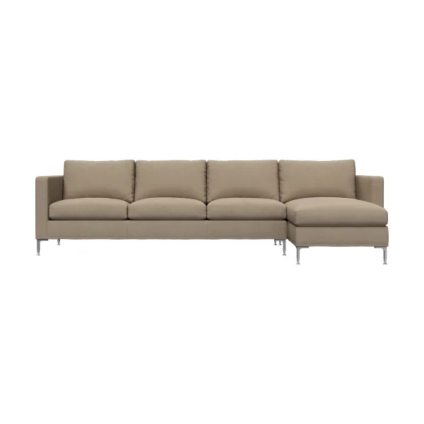 Fogia Alex Sofa 3 Sitz mit Liegecouch noah 08 dark beige-aluminiumbein