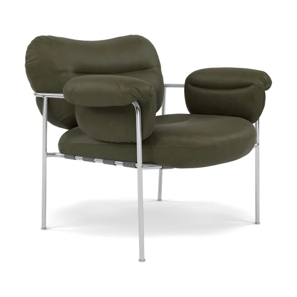 Fogia Bollo Sessel Vintage Olive-polished Edelstahl