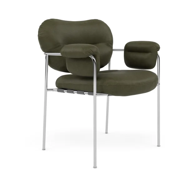 Fogia Bollo Stuhl Vintage Olive-polished stainless steel