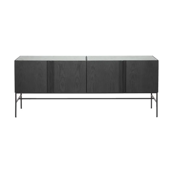 Fogia Boss Sideboard Eiche schwarz gebeizt-4 Türen-Kalkstein