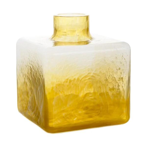 Fogia Cube Vase Ocker, 23×20×20 cm