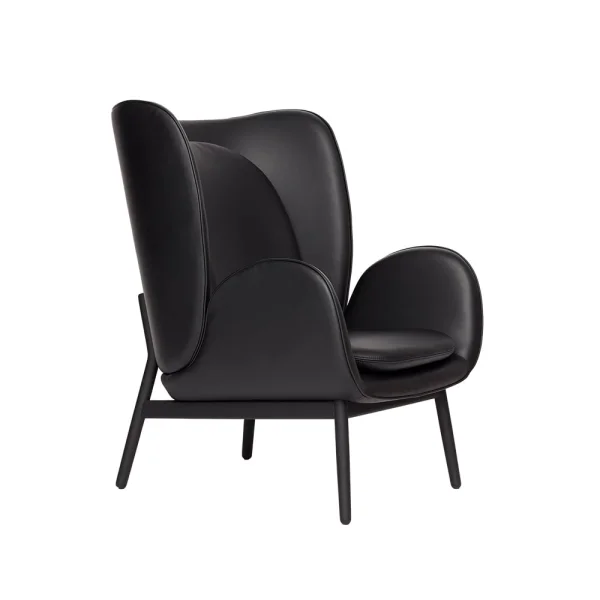 Fogia Embrace Large Sessel Eichenbein Leder Elmosoft 99999-svartbets