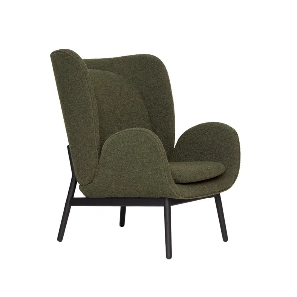 Fogia Embrace Large Sessel Eichenbein Stoff Barnum pine 9, schwarz gebeizt